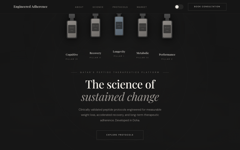 Engineered Adherence website preview